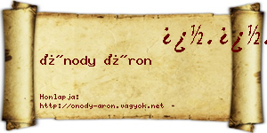 Ónody Áron névjegykártya