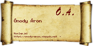 Ónody Áron névjegykártya